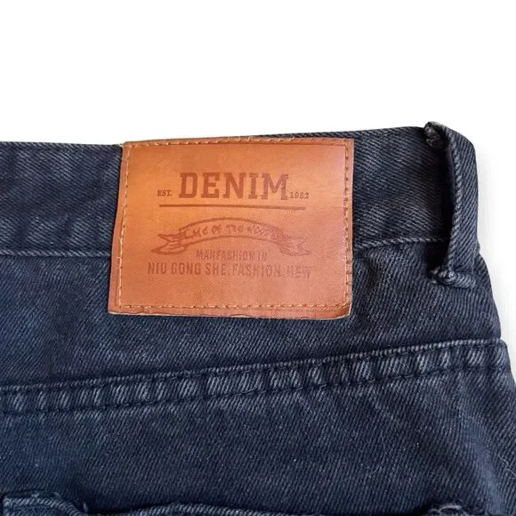 Denim Tears The White Wreath Black Jeans 34"x31" Button Fly Cotton Poly Blend - Picture 7 of 7